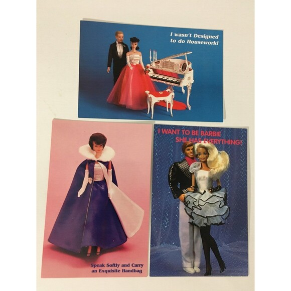 Vintage Barbie Postcards Lot of 3 Collectible Doll Art Margo's Nostalgic A3 - Picture 4 of 4